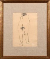 A Raphael Soyer ink drawing, n