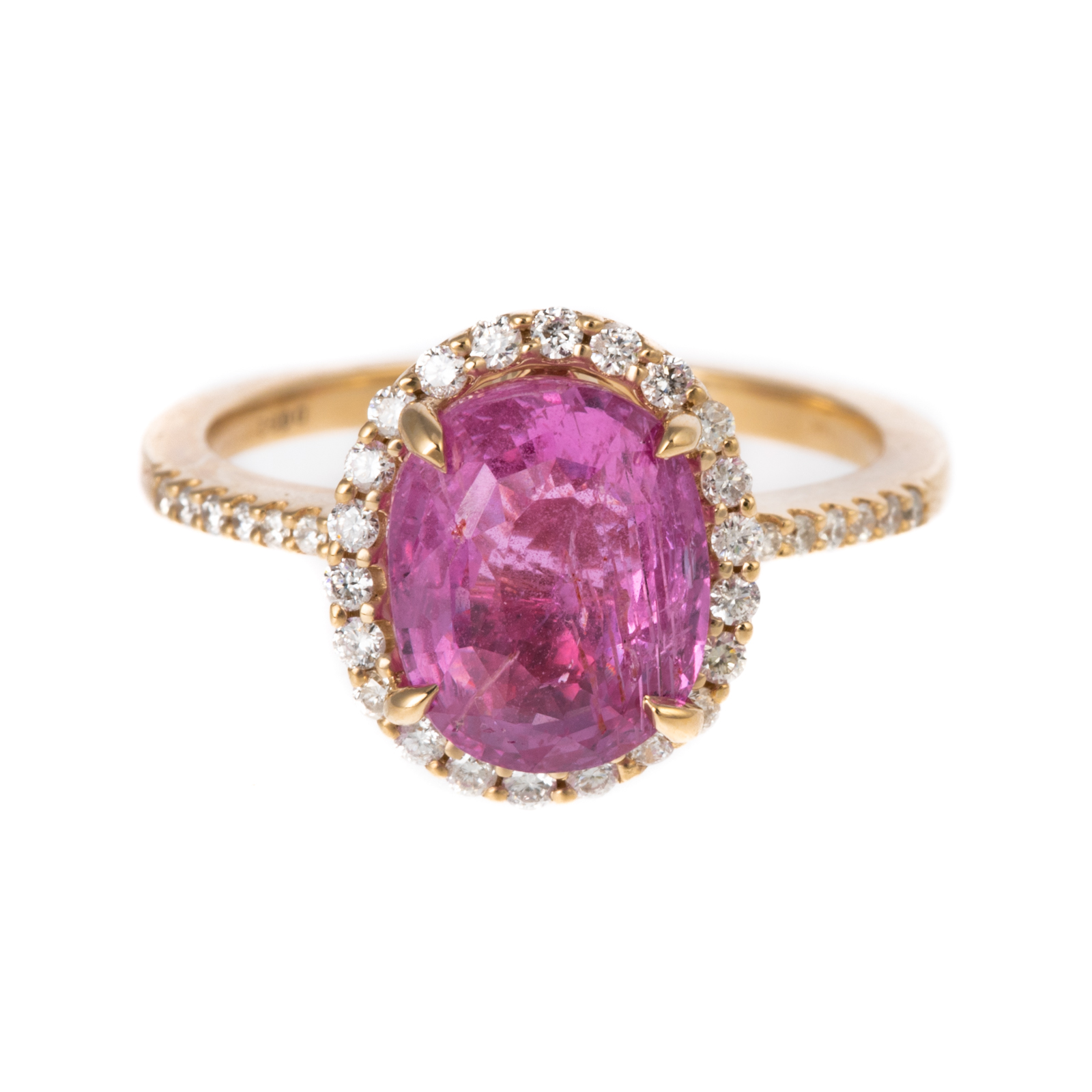 A RARE 4.10 CT PINK SAPPHIRE &