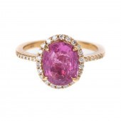 A RARE 4.10 CT PINK SAPPHIRE &
