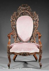 A Rare American Carved and Lam