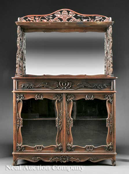 A Rare American Rococo Carved and