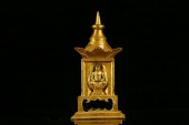 A RARE AND FINE GILT-BRONZE PA