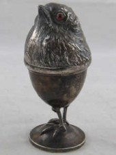 A rare and unusual silver eggc