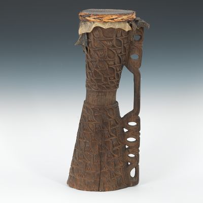 A Rare Asmat Hand Drum West Papua