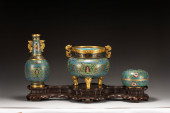 A RARE CLOISONNE ENAMEL INCENS