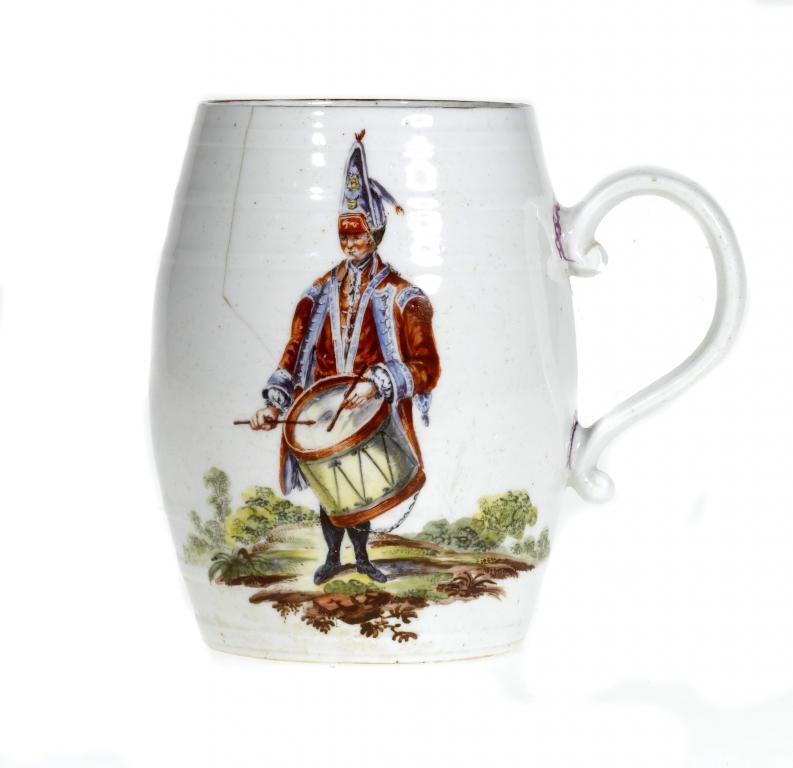 A RARE DERBY MUG of barrel shape