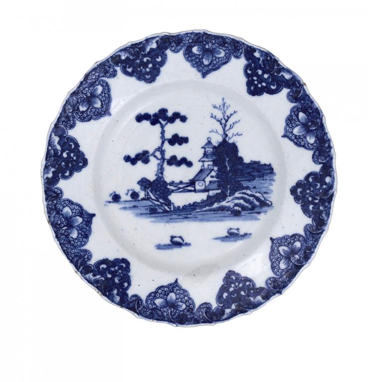 A RARE DERBY PLATE with feather