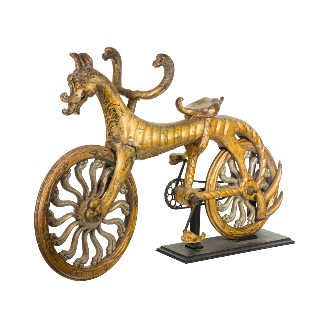 A RARE HAND CARVED "GOLDEN SEA