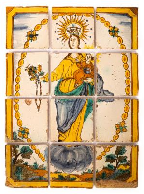 A rare Holics faience tile panel,