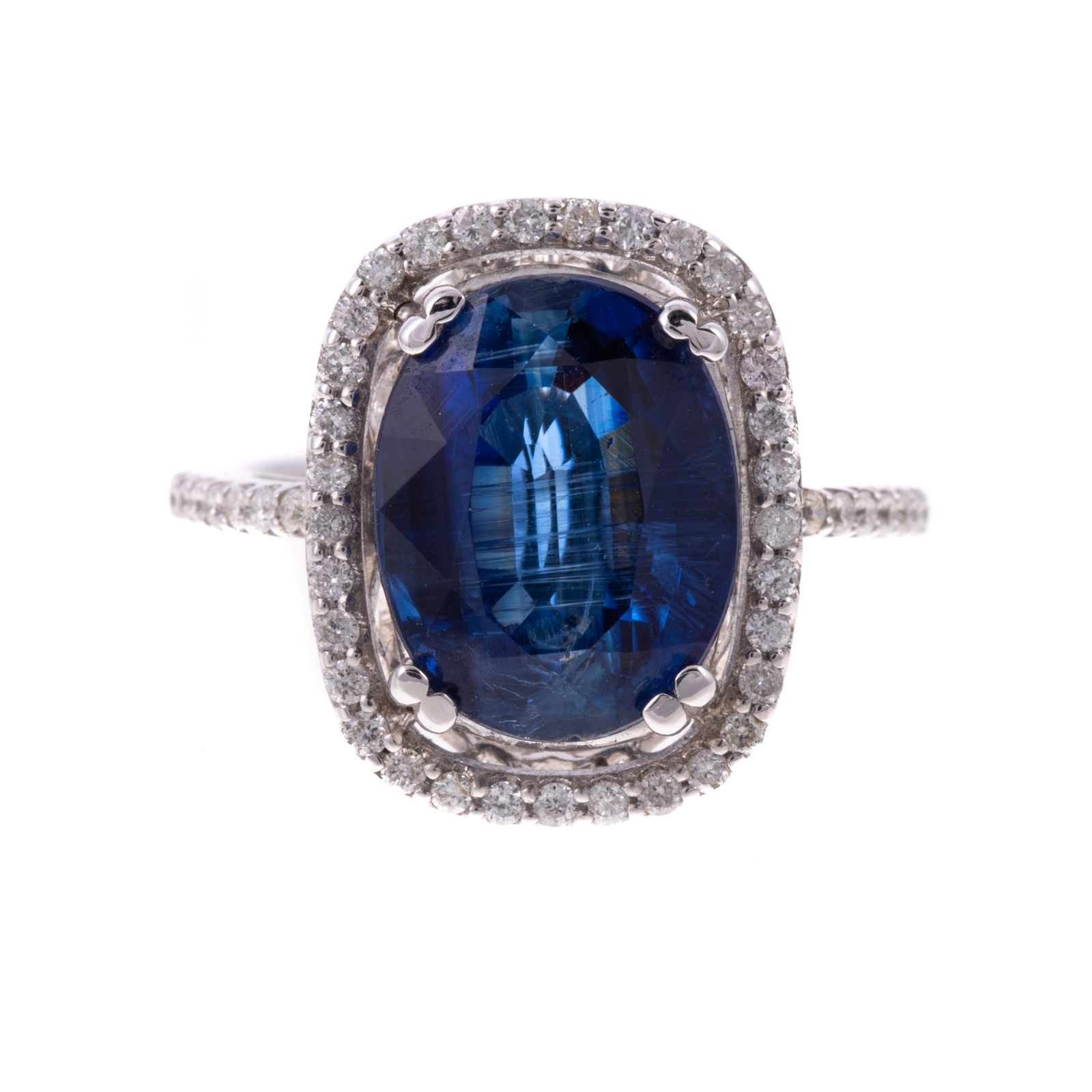 A RARE KYANITE & DIAMOND RING IN