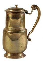 A RARE LOUIS XV BRASS SHAVING