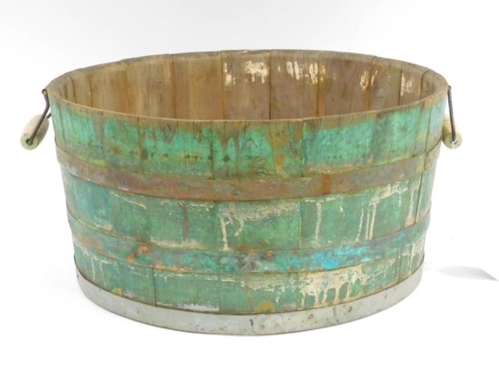 A RARE PAINTED CEDAR AND