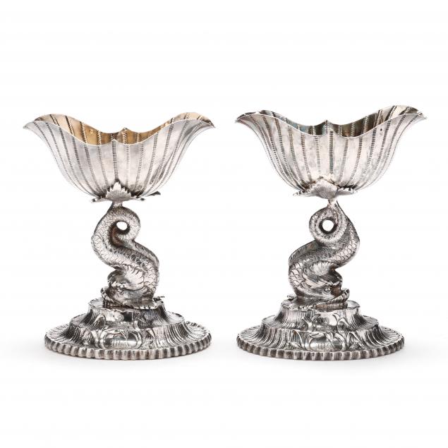 A RARE PAIR OF COIN SILVER ROCOCO