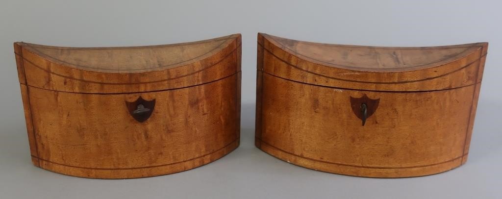 A rare pair of early maple inlaid