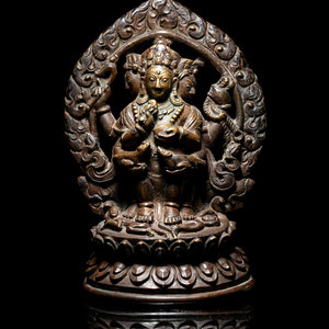 A Rare Tibetan Bronze Figure of Red