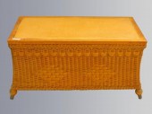 A RARE WICKER LIFT-TOP BLANKET