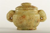 A RARE YELLOW JADE DRAGON ELEP