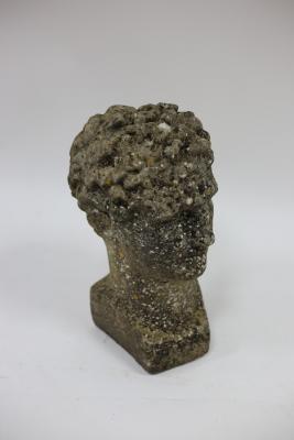 A reconstituted stone bust of a