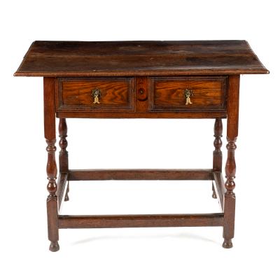 A rectangular oak table of Jacobean