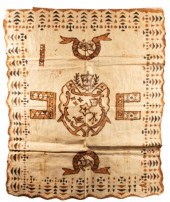 A rectangular Tonga tapa cloth