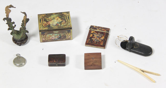 A rectangular tortoiseshell box the
