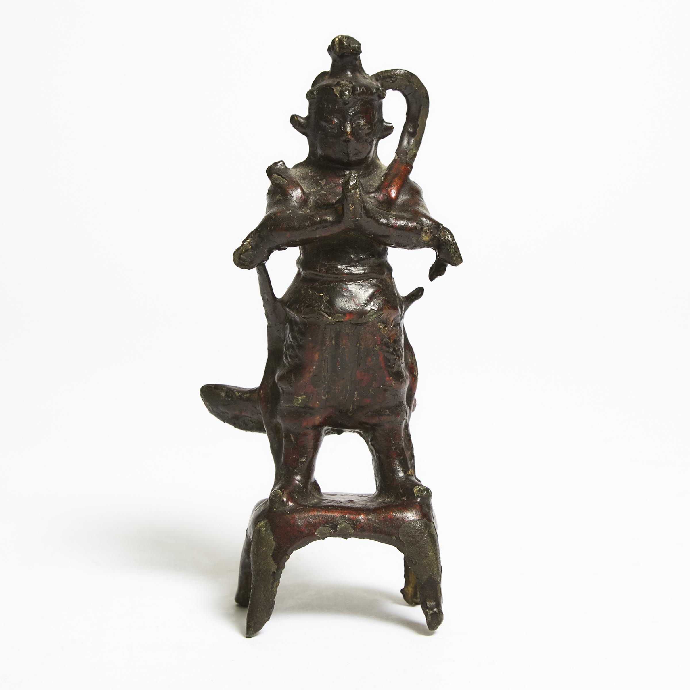 A Red and Black Lacquered Bronze