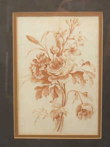 A red chalk flower study unsigned