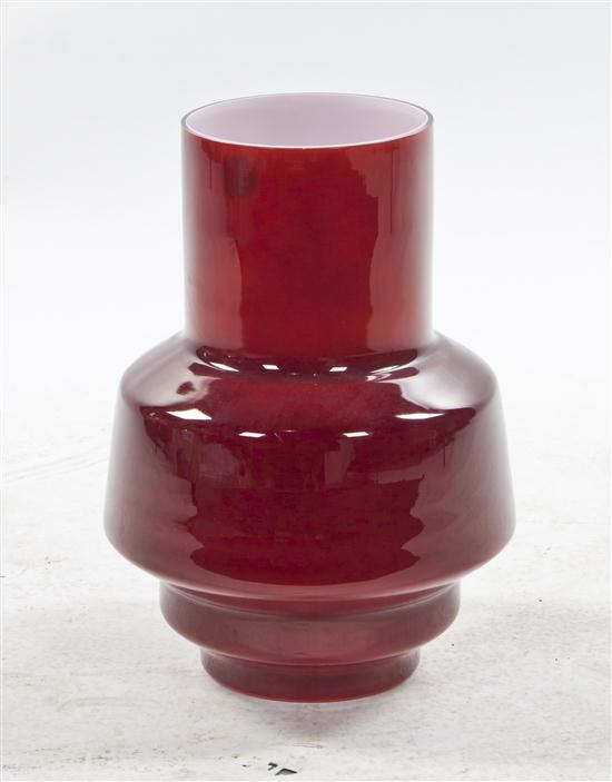 A Red Glass Vase having a