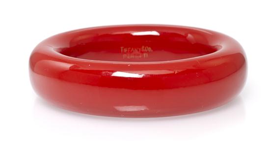 A Red Lacquer Bangle Bracelet