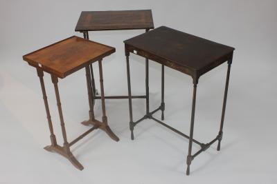 A red lacquer table and two other