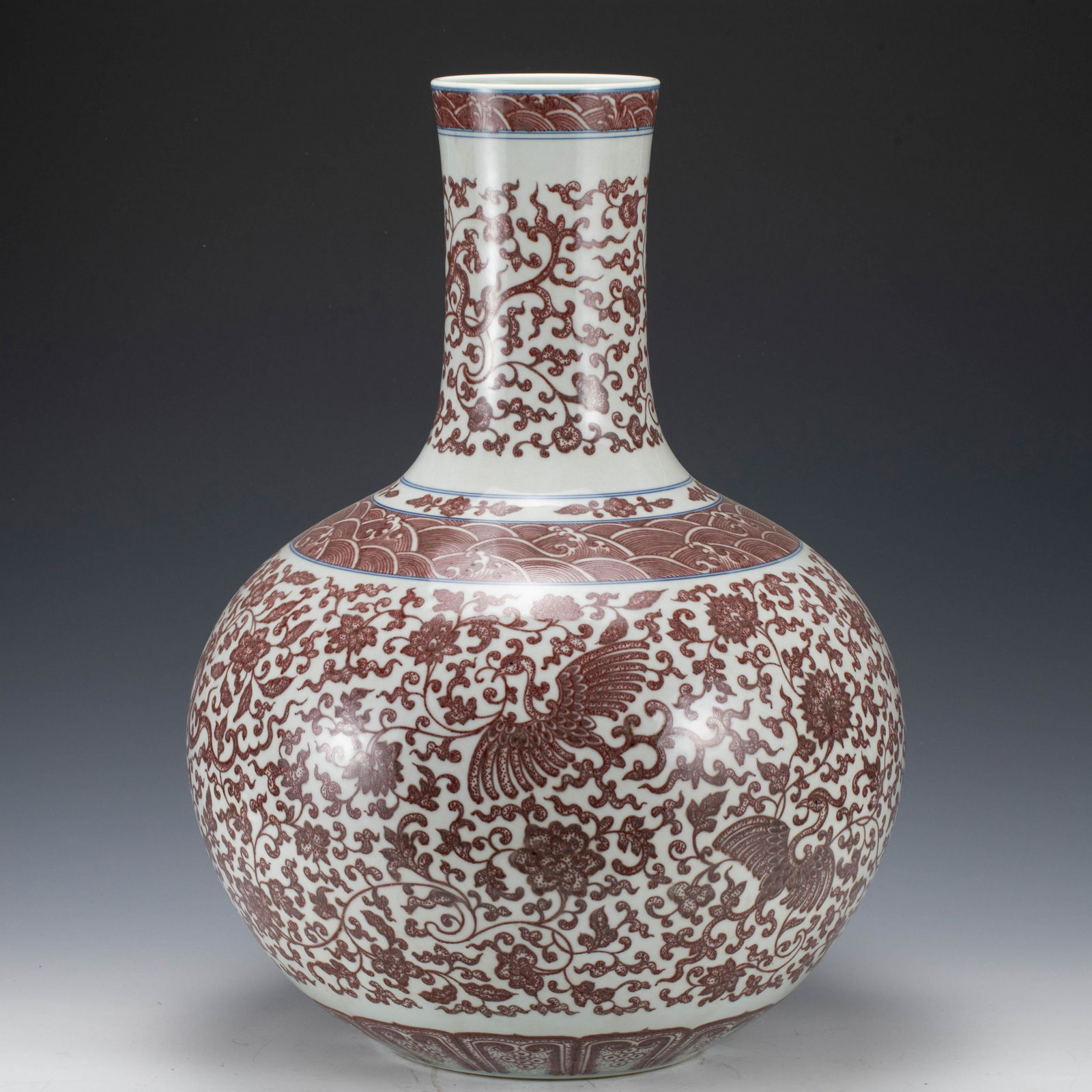 A RED UNDER GLAZE PORCELAIN