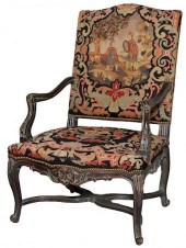 A REGENCE STYLE ARMCHAIR, 19TH
