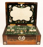 A Regency amboyna and rosewood