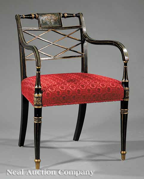 A Regency Black Painted and