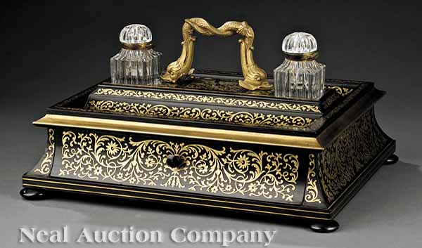 A Regency Brass Inlaid Ebony