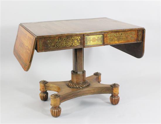 A Regency brass inlaid rosewood