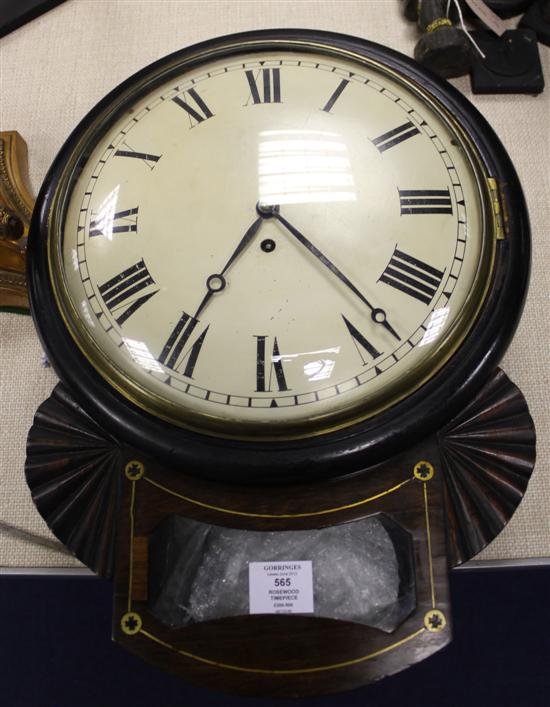 A Regency brass inset rosewood drop