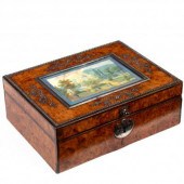 A Regency burr walnut workbox,