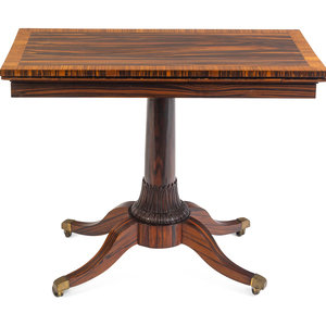 A Regency Calamander Flip-Top Table