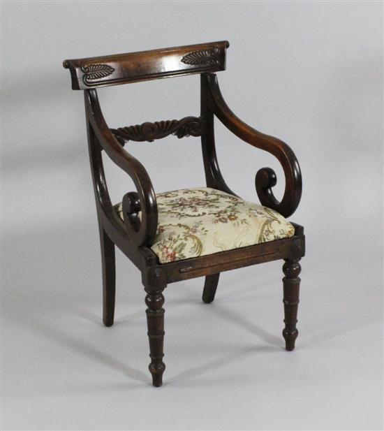A Regency carved beech child's