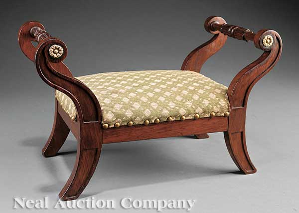 A Regency Carved Rosewood Footstool