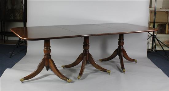 A Regency design mahogany triple