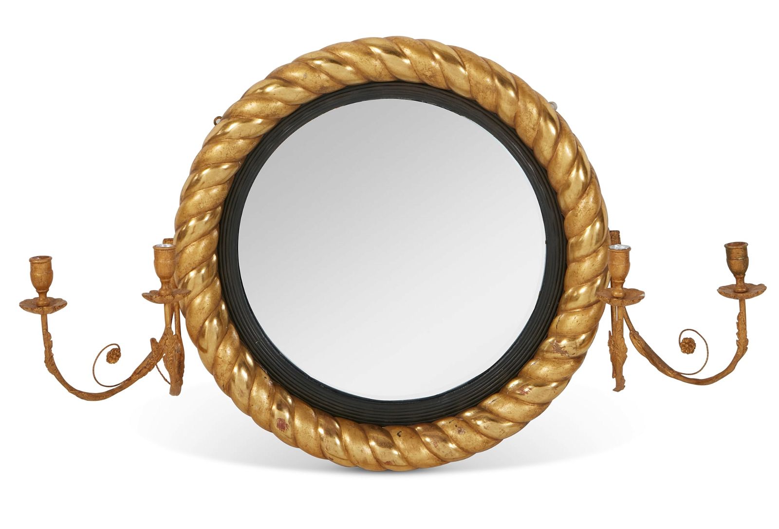 A REGENCY EBONIZED GILTWOOD