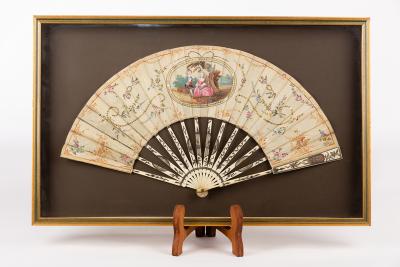 A Regency fan with painted oval