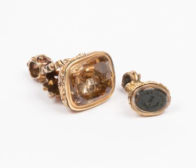 A Regency gilt metal seal fob the