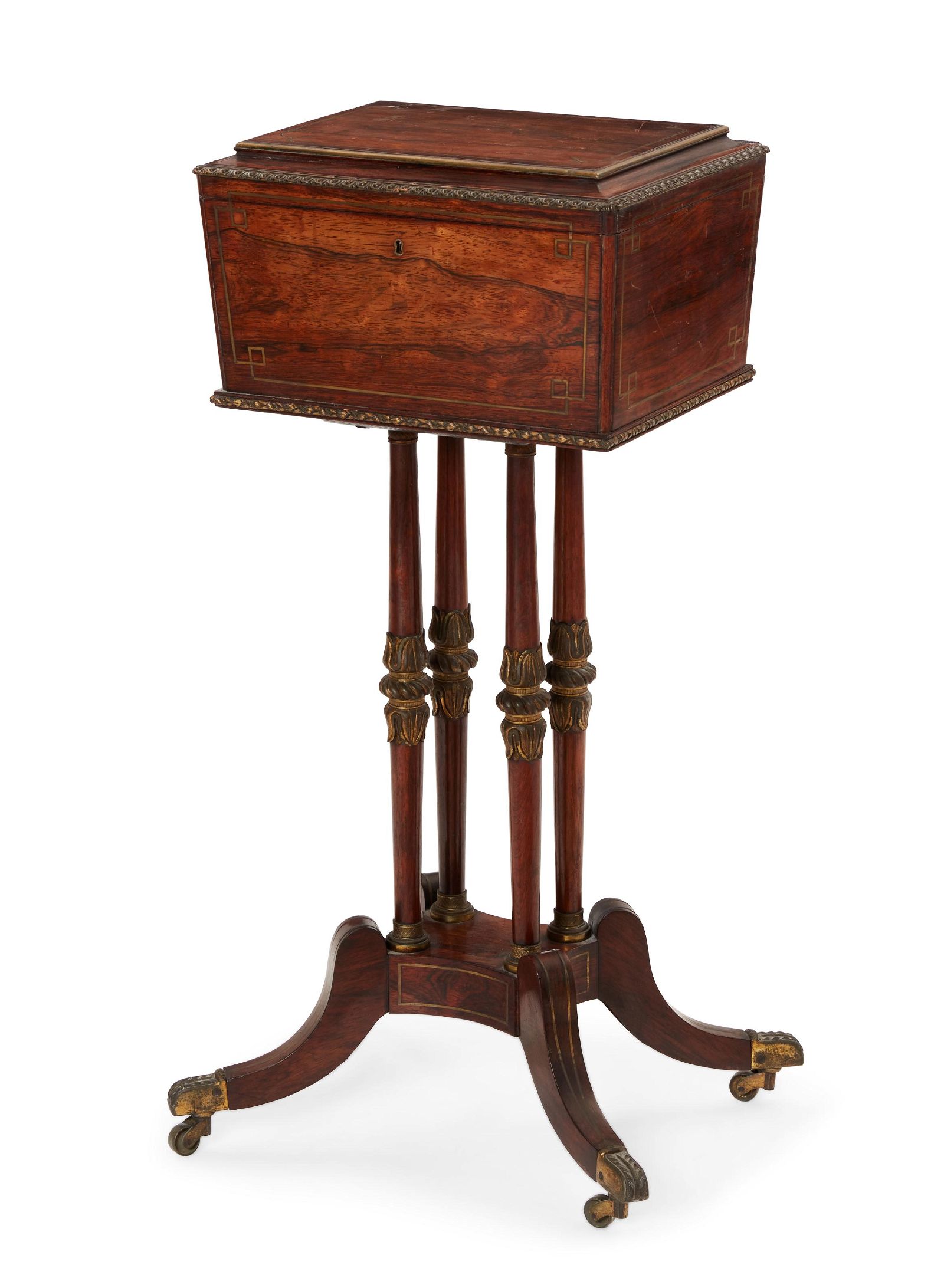 A REGENCY HARDWOOD TEAPOYA