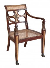 A REGENCY MAHOGANY AND PARCEL-