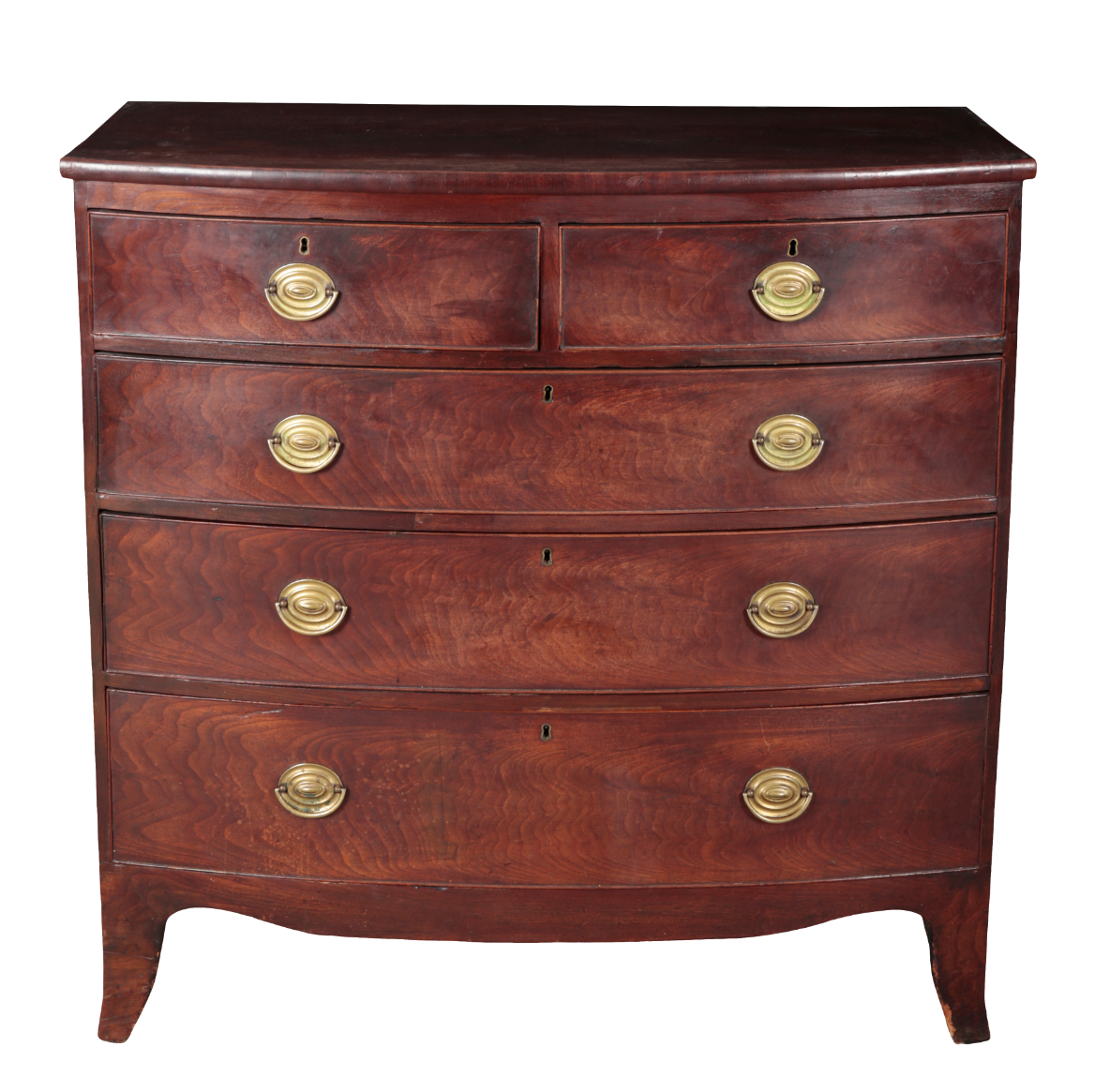 A REGENCY MAHOGANY BOW FRONT