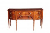 A REGENCY MAHOGANY BOWFRONTED