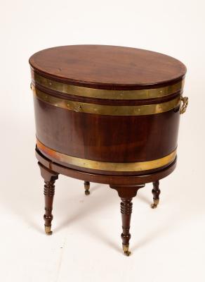 A Regency mahogany brass bound wine